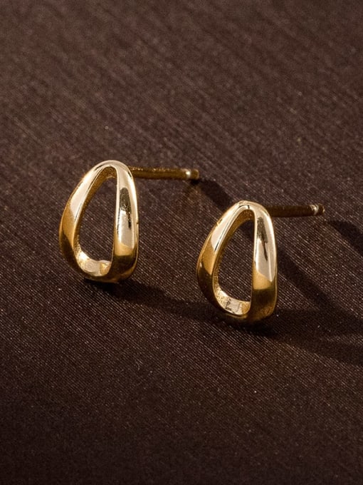 ES1603 [Gold] 925 Sterling Silver Geometric Minimalist Stud Earring